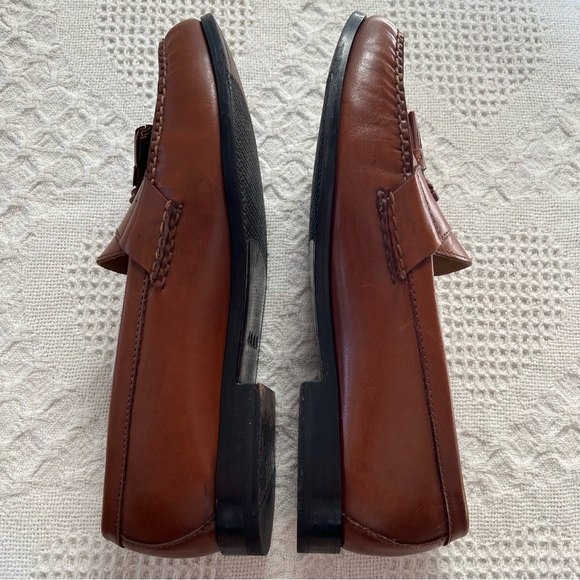 Cole Haan Men’s Hand Sewn Brown Leather Loafers Size 11 Grand+ Pinch Tassel